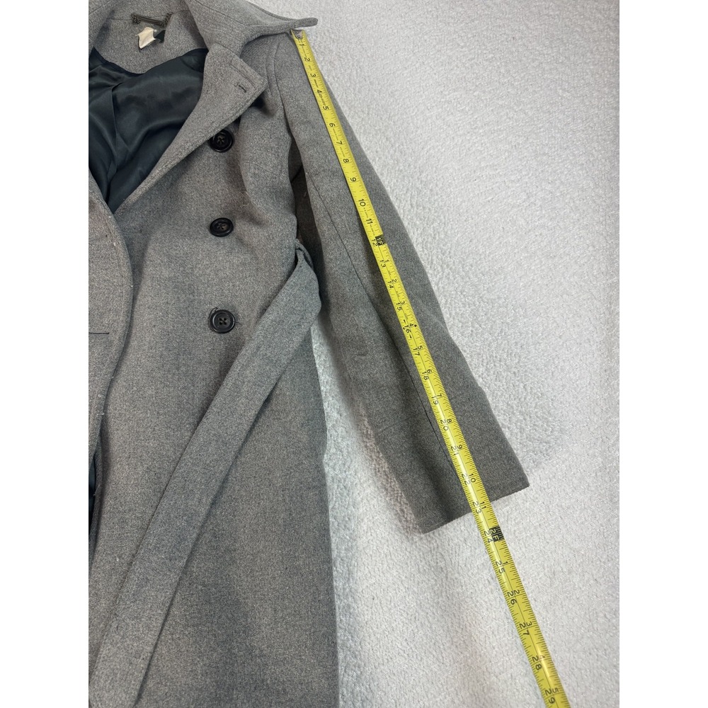 J Crew Coat Womens 0 Gray Wool Blend Double Breasted Belted Peacoat Classic - Picture 5 of 8